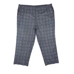 Alfred Dunner Pants Womens‎ 14 Gray Pull On Classic Fit Short Plaid Pockets